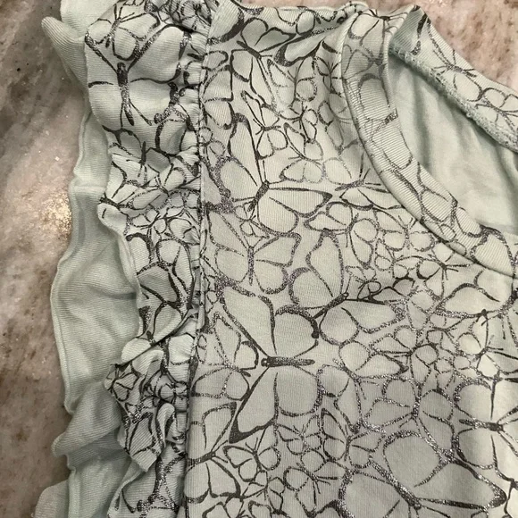 Floral Patterned Kids Dress - Mint Green